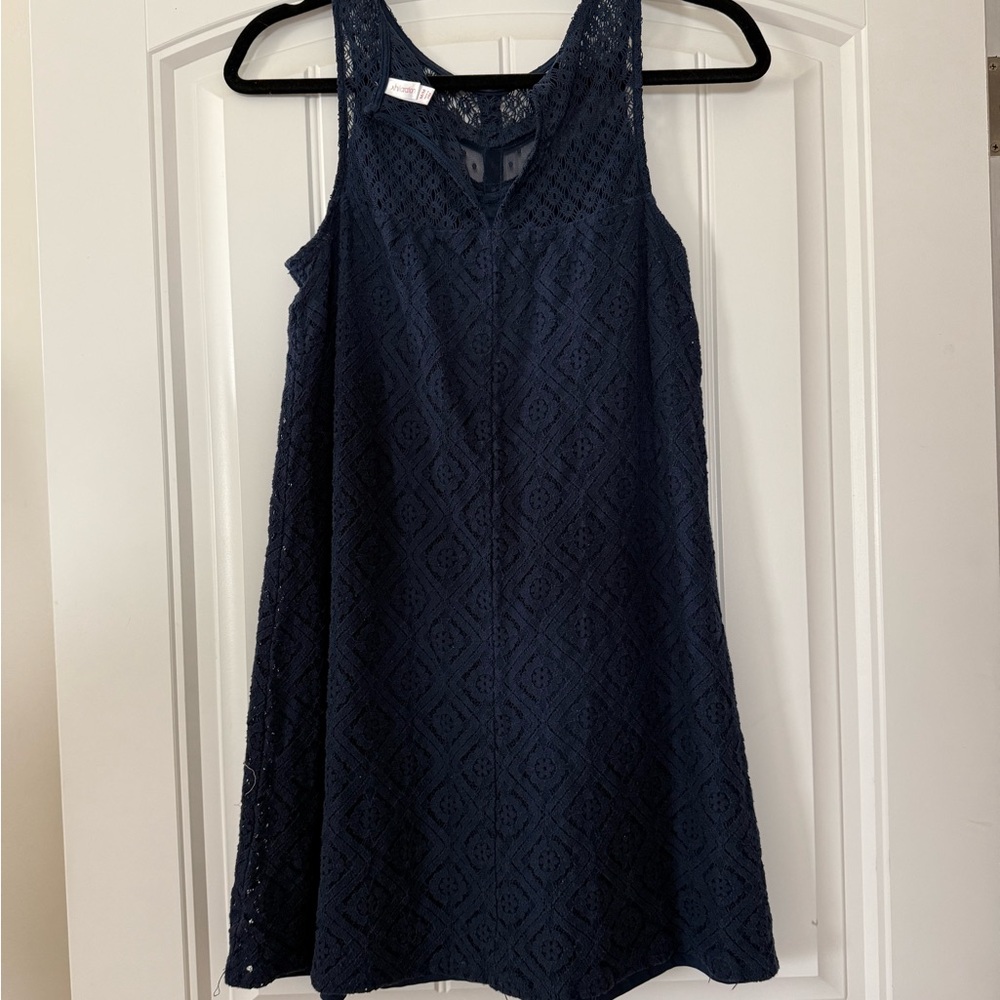 Xhilaration Navy Lace Sleeveless Dress - Medium